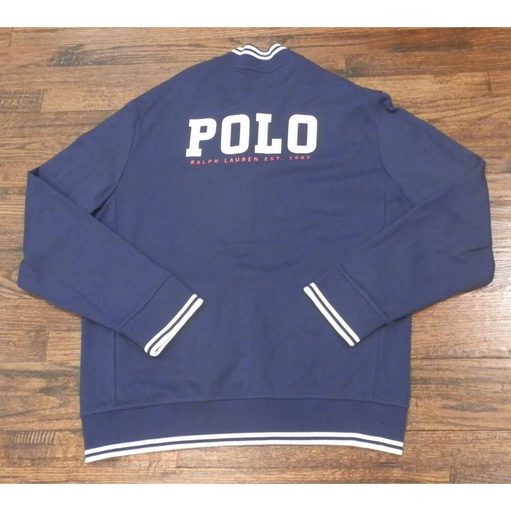 Polo by Ralph Lauren Blue Navy Big Pony Navy Full Zip Sweater Men's Size XL